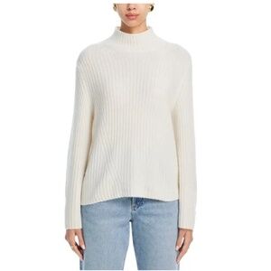 C By Bloomingdales Ribbed Knit Sleeve Turtleneck Sweater XL in Ivory PRICE FIRM